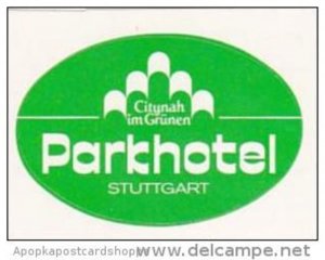 GERMANY STUTTGART PARK HOTEL VINTAGE LUGGAGE LABEL