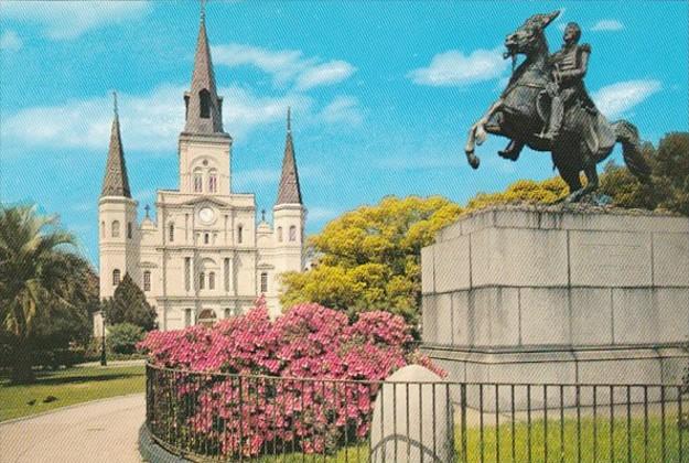 Louisiana New Orleans St Louis Cathedral & Jackson Monument