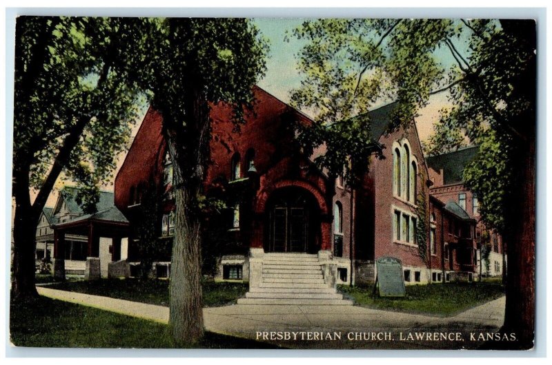 c1910's Presbyterian Church Lawrence Kansas KS Unposted Antique Postcard