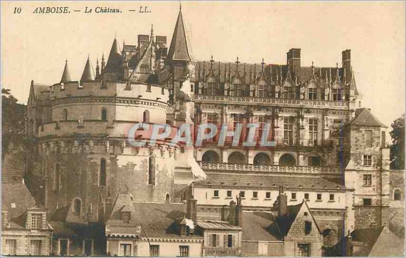 Old Postcard Amboise Chateau