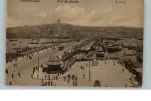 CONSTANTINOPLE TURKEY Pont de Galata c1910 Postcard