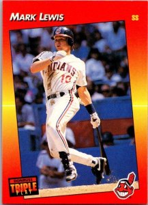 1992 Donruss Baseball Card Mark Lewis Cleveland Indians sk3183