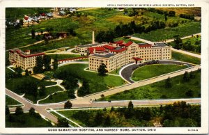 Postcard OH Dayton Good Samaritan Hospital & Nurse's Home Aerial View 1941 B5
