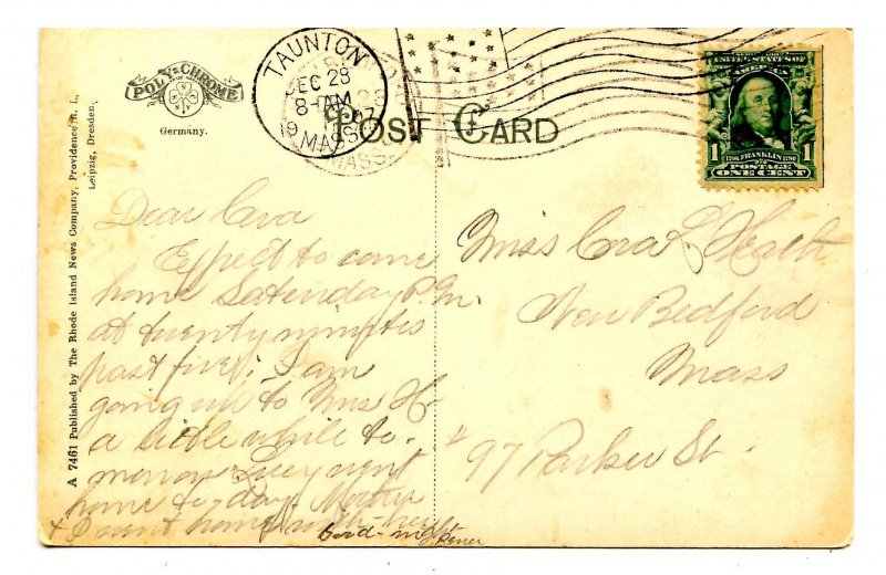 MA - Taunton. White's Four Corners Looking West