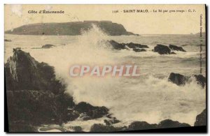 Old Postcard Saint Malo Be rough weather