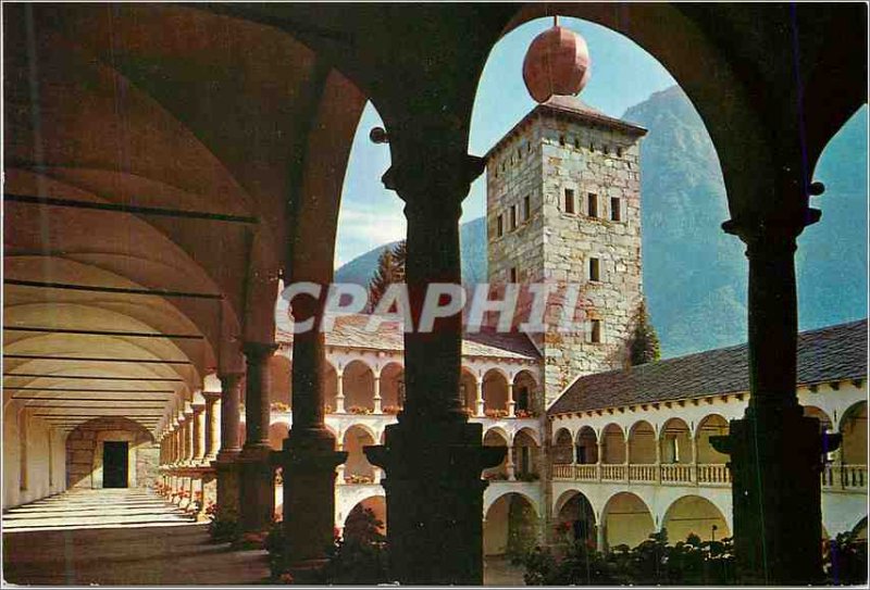 Postcard Modern Stocalperschloss in Brig und mit Hof Arkadenlauben