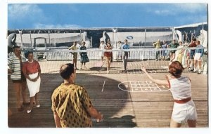 Postcard Home Lines Ship S.S. Homeric Playing on Deck