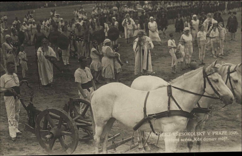 Sokol Games? - Praze Prague Vsesokolsky 1926 Real Photo Postcard