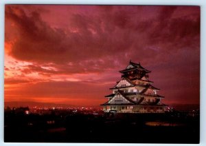 A Night View of OSAKA Castle sunset JAPAN 4x6 Postcard