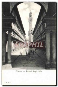 Old Postcard Firenze Portici Degli Uffizi