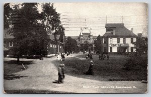 Columbus Ohio~State Fair Grounds Buildings~Press Club~1911 B&W Postcard