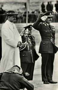 King Hussein bin Talal of Jordan receiving Pope Saint Paul VI in Amman (1964)
