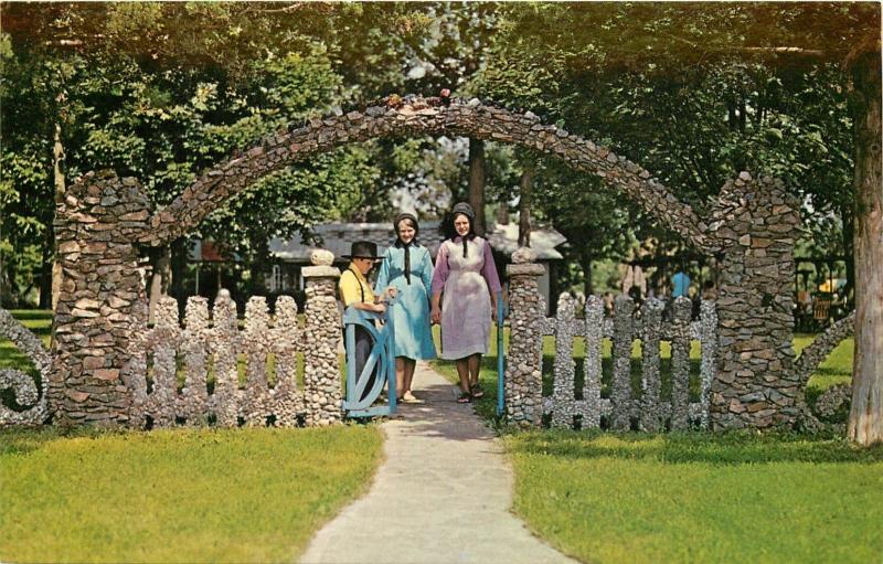 Rockome Gardens Rainbow Entrance Arcola Illinois IL Amish Country Postcard