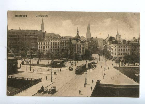 151602 Germany HAMBURG Georgsplatz TRAM Vintage postcard