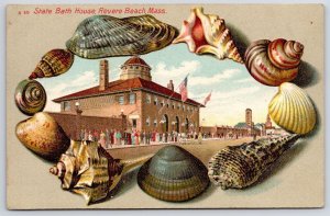 State Bath House In A Circled Shells Revere Beach Massachusetts MA Postcard
