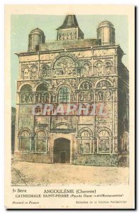 Old Postcard Angouleme Charente Cathedrale Saint Pierre West Facade before re...