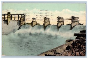 1914 Gatun Spillway Discharging Flood Water Philadelphia PA Antique Postcard