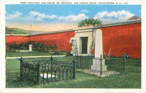 Osceola Grave, Fort Moultrie Postcard, Charleston SC