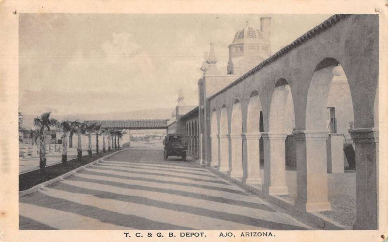 Ajo California Train Station Depot Vintage Postcard AA52519