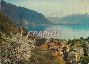 Postcard Modern c 847 spring Montreux and teeth of the south