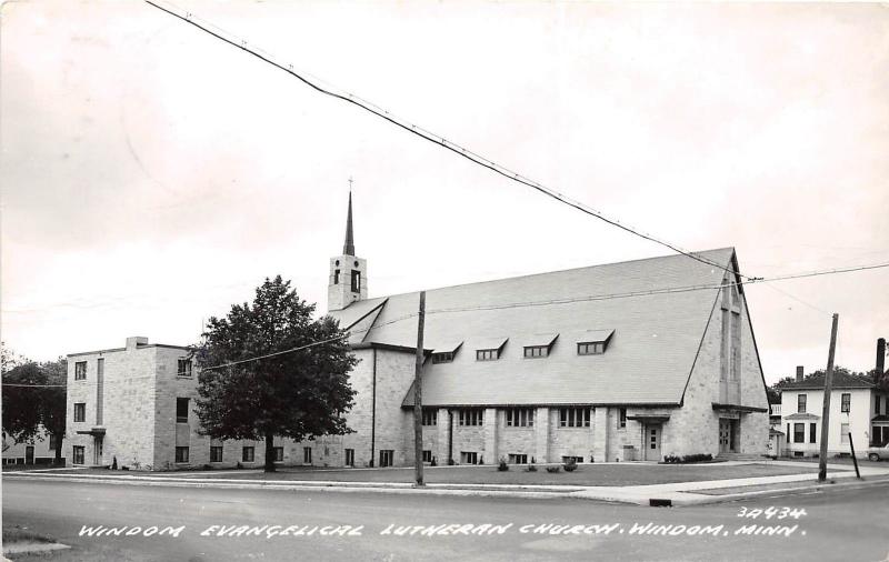 D5/ Windom Minnesota Mn Photo RPPC Postcard c1930s Evangelical Lutheran Church