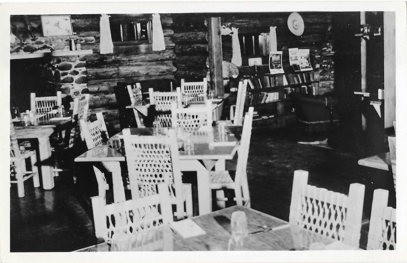 RPPC Absaroka Lodge Cody Wyoming Dining Room Fireplace and Lobby