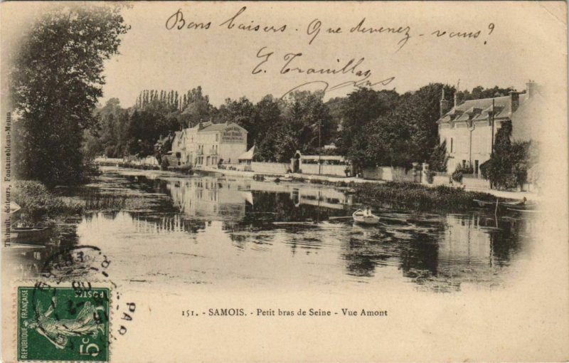 CPA Samois Petit bras de Seine, Vue Amont FRANCE (1101224)