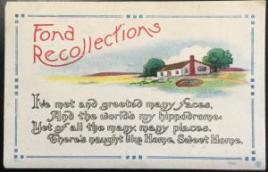 Postcard Used “Fond Recollections” KS LB