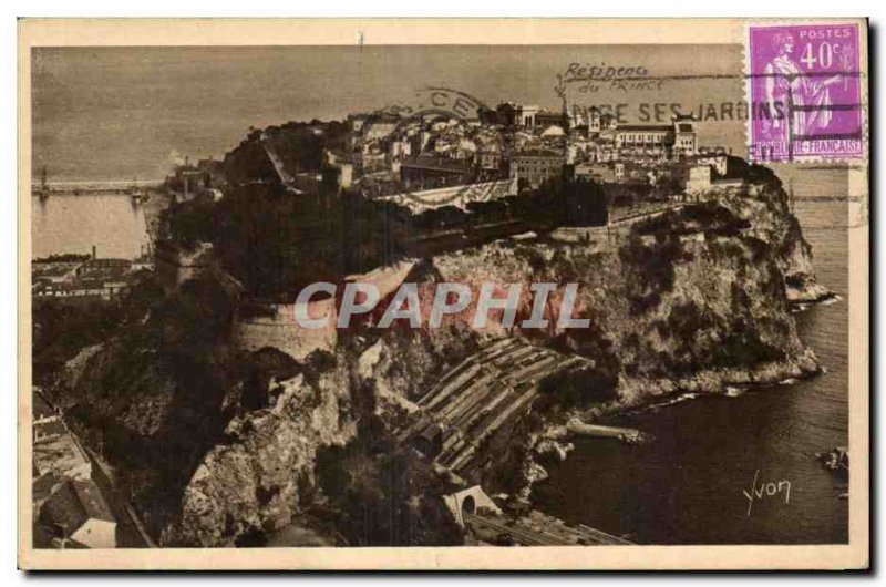 Monaco - Le Rocher - Old Postcard - air