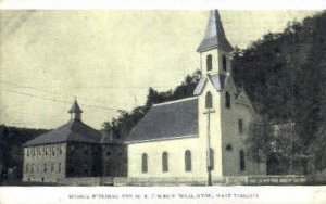 School Building & M.E. Church  - Marlinton, West Virginia WV  
