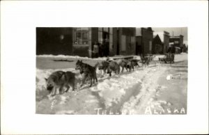 Teller AK Dogsled Dog Sled Team c1940 Real Photo Postcard