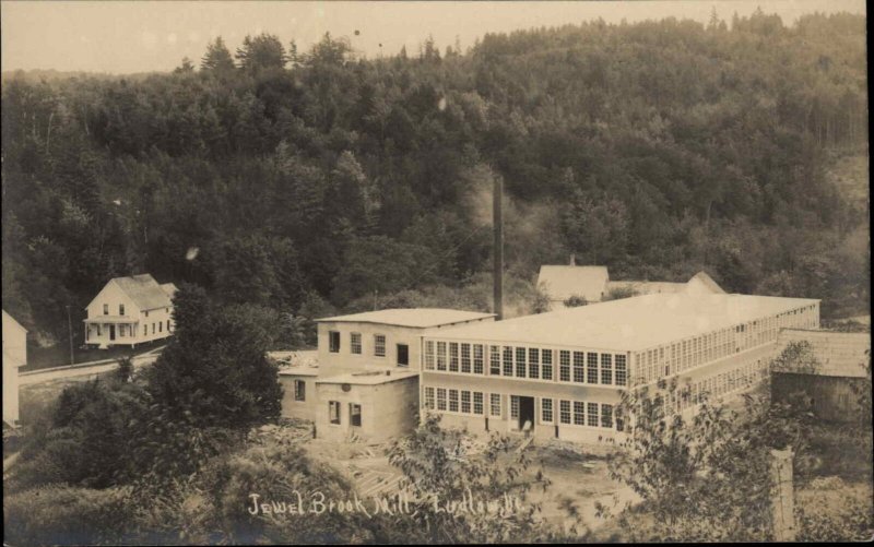 Ludlow VT Jewel Brook Mill c1910 Real Photo Postcard