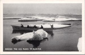 Among The Ice Flows Alaska AK Boat Boating Unused Postcard E30
