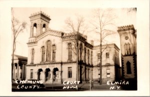 Real Photo Postcard Chemung County Court House in Elmira, New York