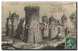Old Postcard Rouen Tower or Jeanne d'Arc was is enclosed