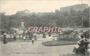 'Old Postcard Brest Plac of Chateau Le Jet d''Eau'