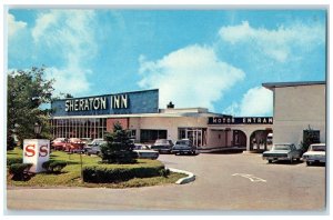 c1967 Sheraton Motor Inn Restaurant Classic Car Road Syracuse New York Postcard