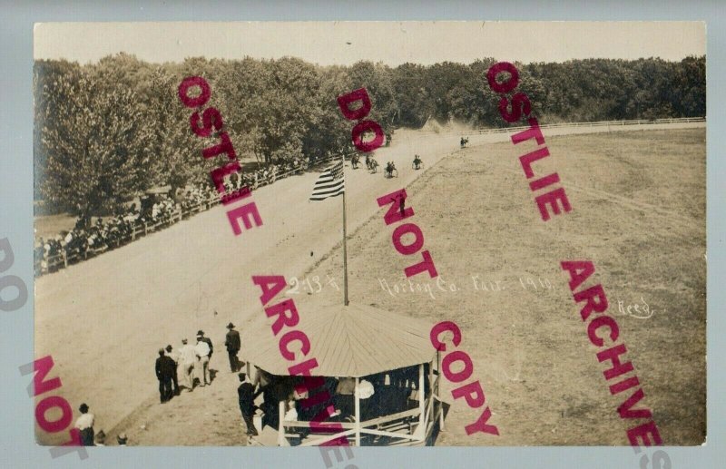 Norton KANSAS RPPC 1910 HARNESS RACE Horse Racing 2:13 1/4 Trotting Trotters KS 