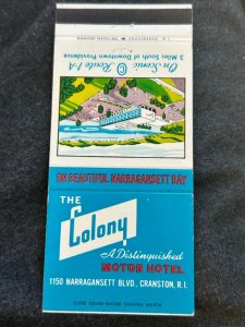 Vintage Matchbook Cover The Colony Motor Hotel Cranston, Rhode Island MB97