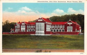 Mount Vernon Ohio State Sanatorium Admin Building Vintage Postcard AA66125
