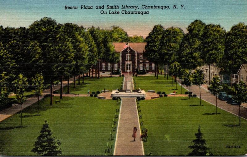 New York Lake Chautauqua Bestor Plaza and Smith Library Curteich