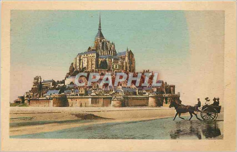 Old Postcard Mont St Michel car Genets