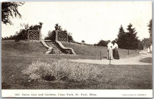 Gates Ajar and Gardens Como Park Saint Paul Minnesota MN Antique Postcard