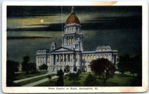 M-51907 State Capitol at Night Springfield Illinois