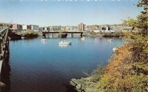 BANGOR MAINE AS SEEN FROM BREWER WATERVIEW POSTCARD 1960s