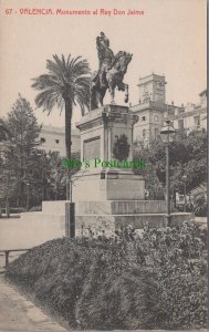 Spain Postcard - Valencia, Monumento al Rey Don Jaime  RS33839