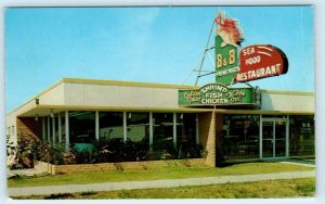 DAYTONA BEACH, Florida FL ~ Roadside B & B FISHERIES Restaurant c1960s Postcard