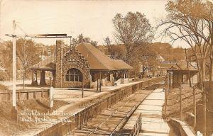 West Roxbury MA Highland Railroad Station Train Depot Real Photo RPPC Postcard