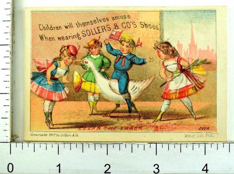 1876 Centennial Expo Queen of The Ball, Sollers & Co Shoes Trade Card #2 F103