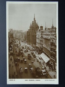 London HIGH HOLBORN Animated Street Scene - Old RP Postcard by Rotary 11508-35